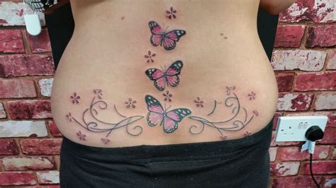 lower back butterfly tattoos|Butterfly lower back tattoo